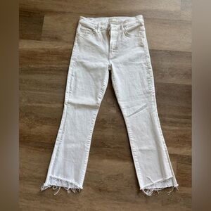 MOTHER Cream Denim with Stitch Detail